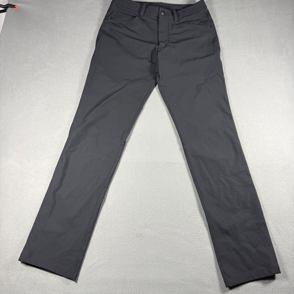 Lululemon Mens ABC Pant Slim 32x32 Black 5 Pocket Technical Trousers Polyester